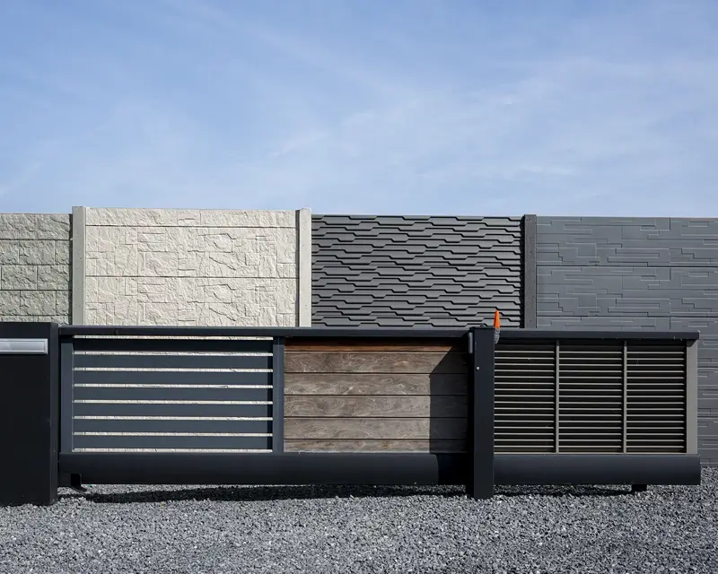 Gabion et palissade